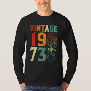 Camiseta Cumpleaños de 49 años Vintage 1973 Camping Senderi