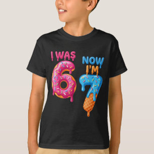 Camiseta Cumpleaños de 7 años Era 6 ahora tengo 7 67