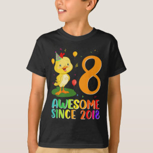 Camiseta Cumpleaños de 8 Años Amante del Pollo Impresionant