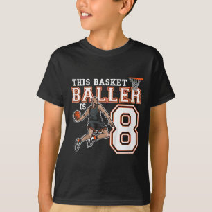 Camiseta Cumpleaños de 8 años jugador de baloncesto 8º