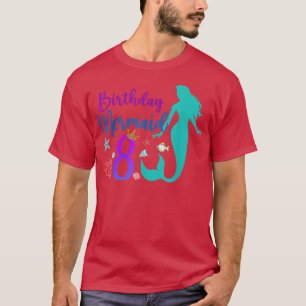 Camiseta Cumpleaños de 8 años Sirena Océano 8 Años Magico C