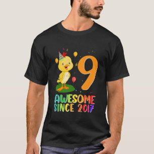 Camiseta Cumpleaños de 9 Años Amante del Pollo Increíble De