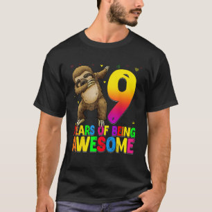 Camiseta Cumpleaños de 9 años Perezoso haciendo dab Cumplea