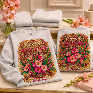 CAMISETA CUMPLEAÑOS DE AGOSTO • FLOR DE NACIMIENTO GLADIOLO
