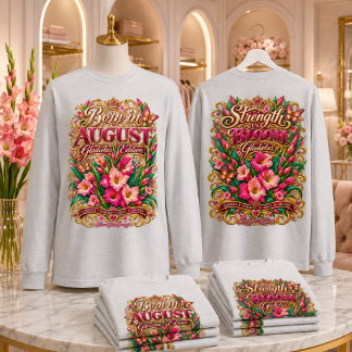 CAMISETA CUMPLEAÑOS DE AGOSTO • FLOR DE NACIMIENTO GLADIOLO
