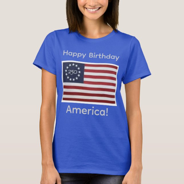 Camiseta Cumpleaños de América 250 (Anverso)