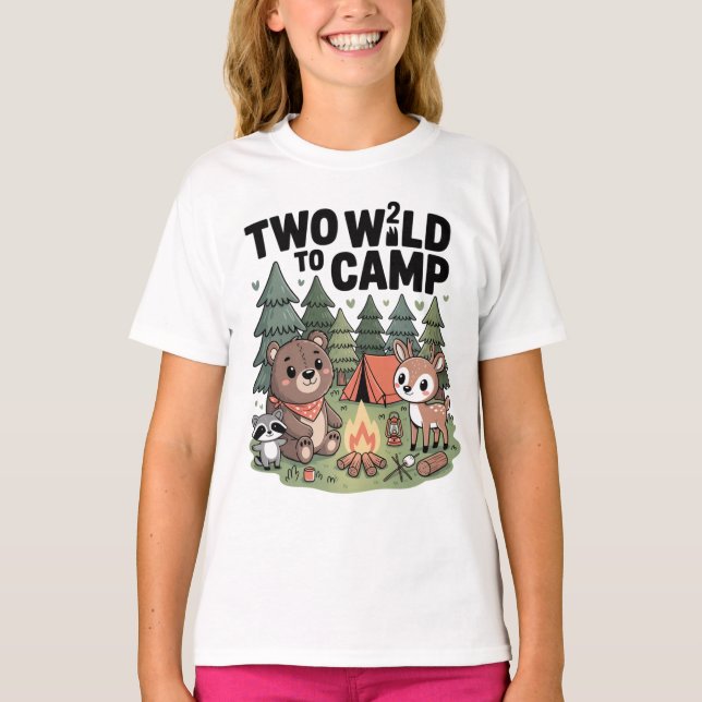 Camiseta Cumpleaños de animal de bosque acuarela  camper 2d (Anverso)