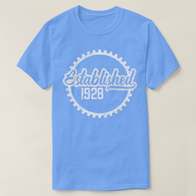 Camiseta Cumpleaños de Año de Nacimiento Establecido 1928 (Diseño del anverso)