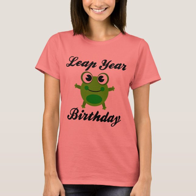Camiseta Cumpleaños de Año Salto, Rana Cuta (Anverso)