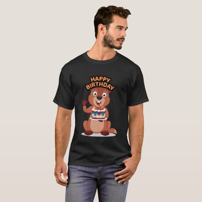 Camiseta Cumpleaños de ardilla (Anverso completo)