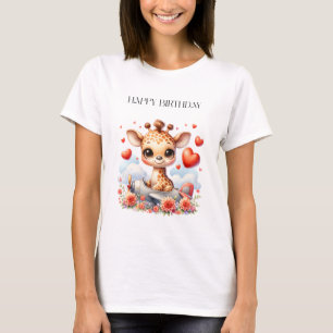 Camiseta Cumpleaños de Avión de Jirafa