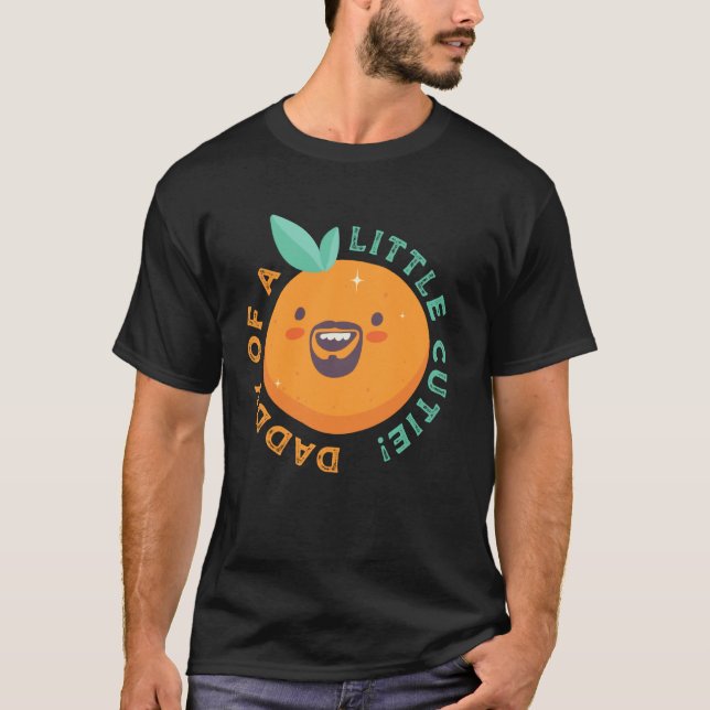 Camiseta Cumpleaños de bebé de Daddy Little Cutie Orange nu (Anverso)