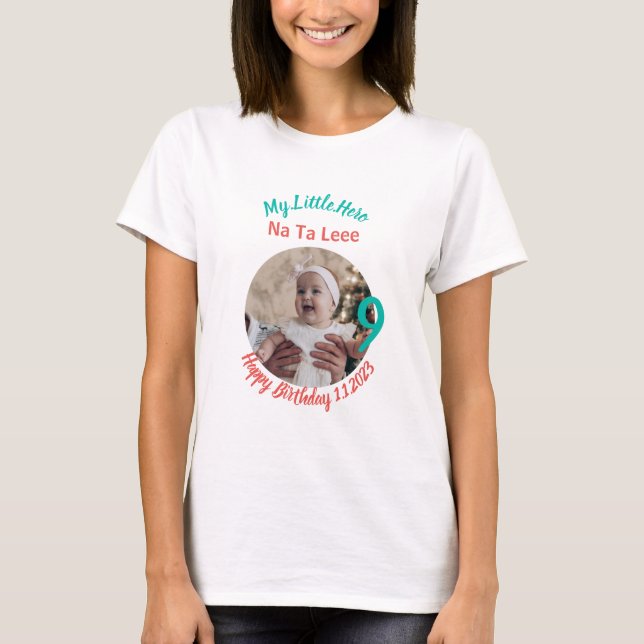 Camiseta Cumpleaños de bebé personalizado con personalizado (Anverso)