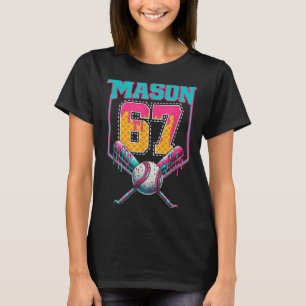 Camiseta Cumpleaños de béisbol con goteo de helado Mason 67