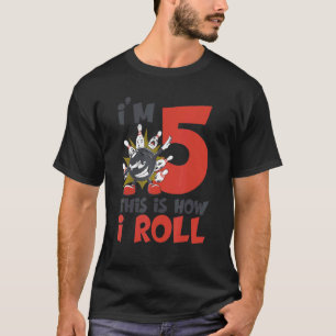 Camiseta Cumpleaños de Bolos 5 años Bowler 5 cumpleaños K