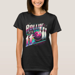 Camiseta Cumpleaños de Bolos Rodando en la Fiesta 11 Cumple