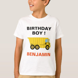 Camiseta Cumpleaños de Camión de Volteo de Construcción
