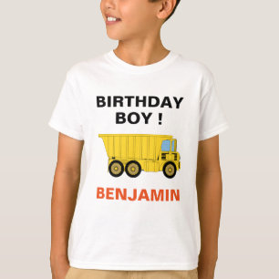 Camiseta Cumpleaños de Camión de Volteo de Construcción