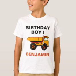 Camiseta Cumpleaños de Camión de Volteo de Construcción