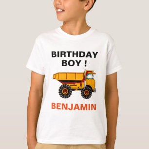 Camiseta Cumpleaños de Camión de Volteo de Construcción