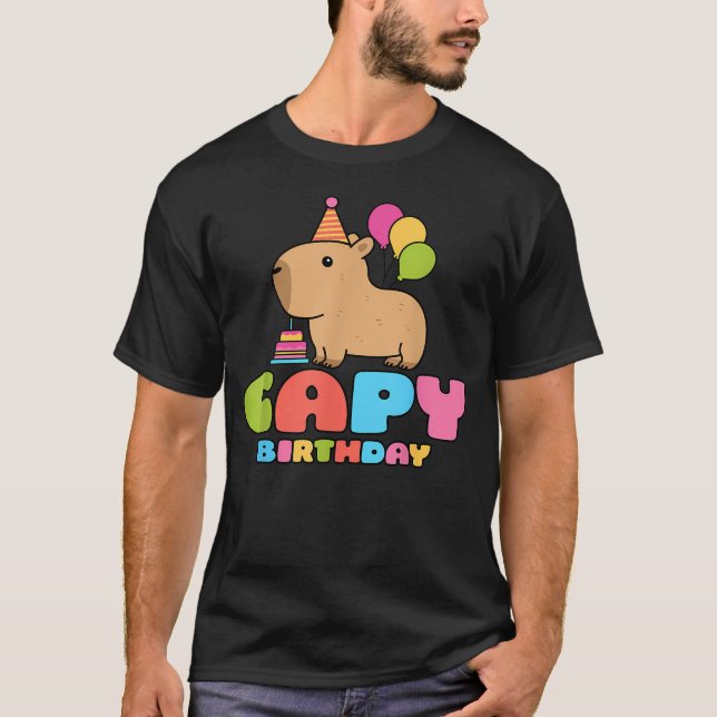 Camiseta Cumpleaños de Capibara Amante de Capibaras Diverti (Anverso)