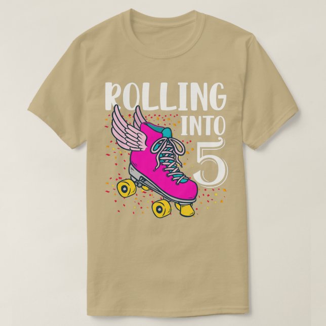 Camiseta Cumpleaños de Chicas de 5 años (Diseño del anverso)