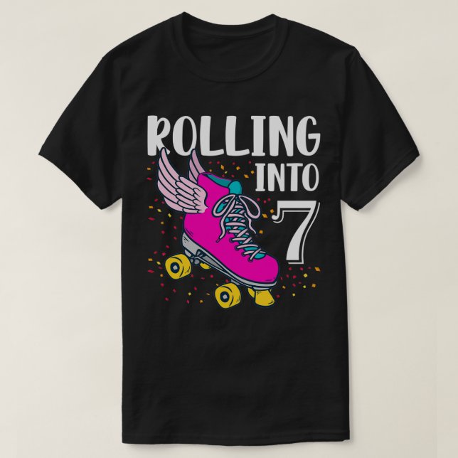 Camiseta Cumpleaños de Chicas de 7 años (Diseño del anverso)