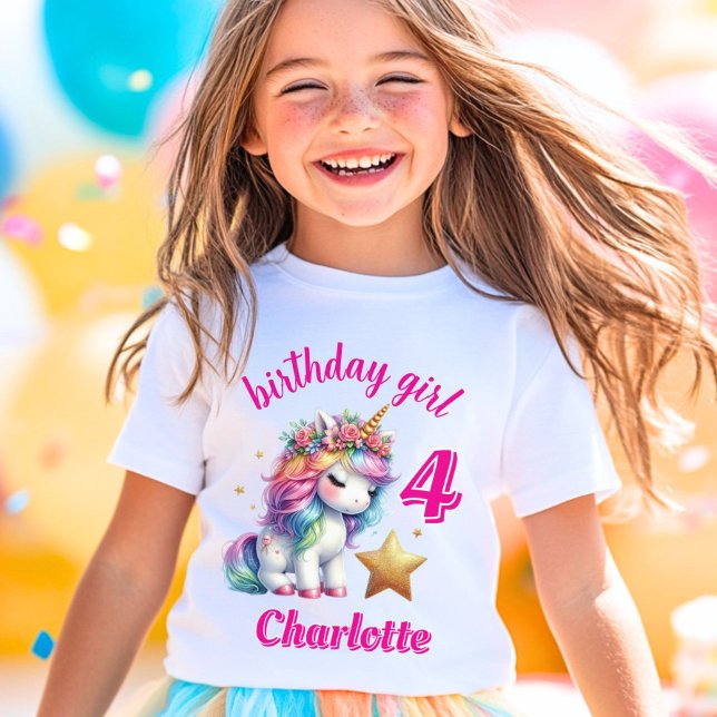 Camiseta cumpleaños de Chicas mágicos de purpurina unicorni (Subido por el creador)
