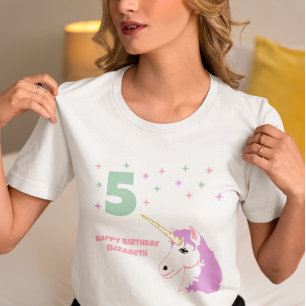 Camiseta Cumpleaños de Chicas Unicornio Mágico