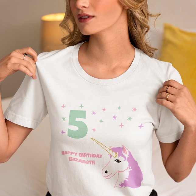 Camiseta Cumpleaños de Chicas Unicornio Mágico (Subido por el creador)
