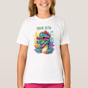 Camiseta Cumpleaños de cocodrilo hermana hermano primo coin
