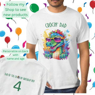 Camiseta Cumpleaños de Cocodrilo Papá Coincidente