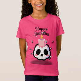 Camiseta Cumpleaños de Cráneo Goth Pastel Adorable