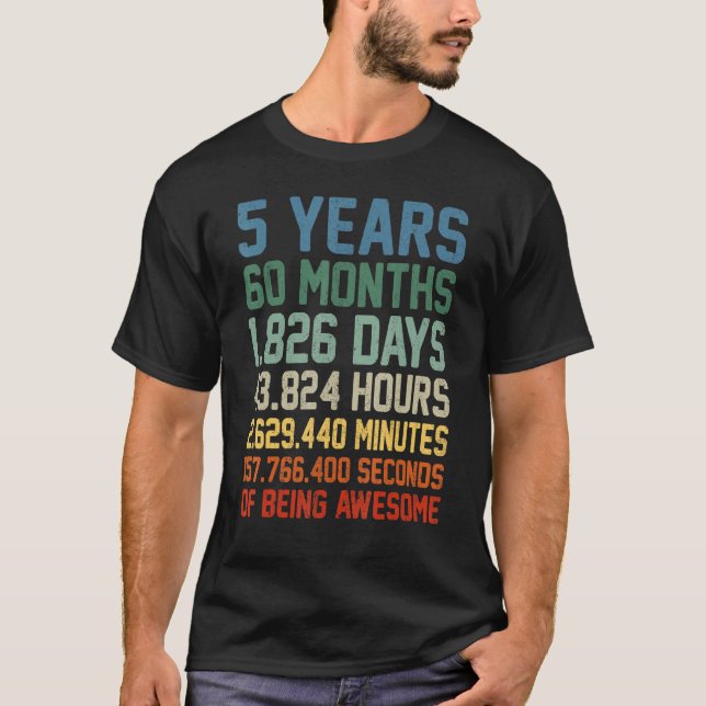 Camiseta Cumpleaños de Decoraciones de 5 años (Anverso)