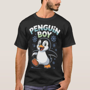 Camiseta Cumpleaños de dibujos animados de niño pingüino in