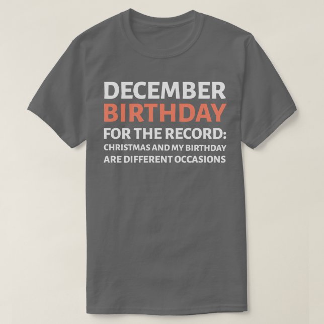 CAMISETA CUMPLEAÑOS DE DICIEMBRE (Diseño del anverso)