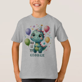 Camiseta Cumpleaños de Dinosaurio Adorable