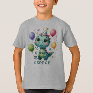 Camiseta Cumpleaños de Dinosaurio Adorable