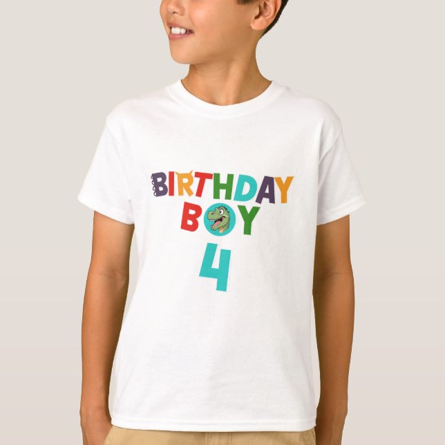 Camiseta Cumpleaños de Dinosaurio | Camiseta con N (Anverso)