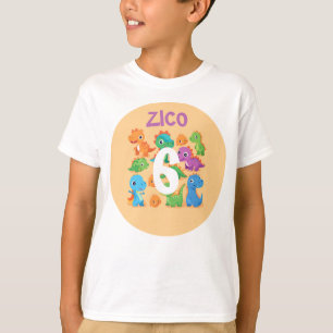 Camiseta Cumpleaños de Dinosaurio Personalizado