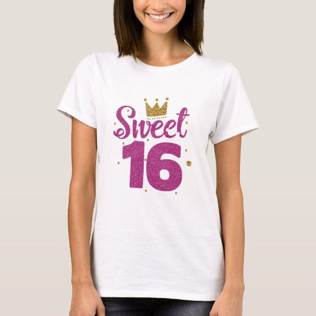 Camiseta Cumpleaños de Dulces 16 (Anverso)