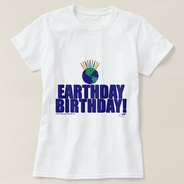 Camiseta Cumpleaños de Earthday (Diseño del anverso)