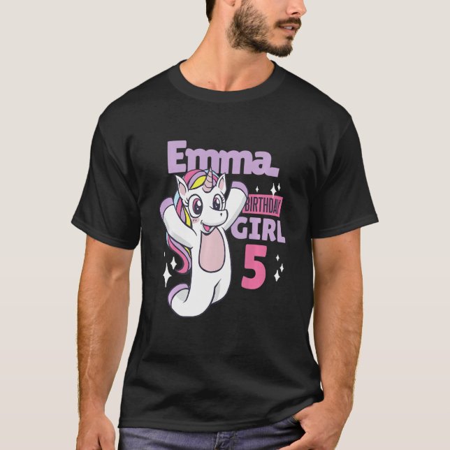 Camiseta Cumpleaños de Emma para sus 5 años (Anverso)