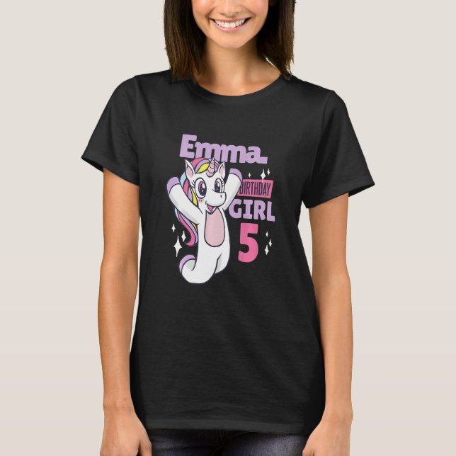 Camiseta Cumpleaños de Emma para sus 5 años (Anverso)