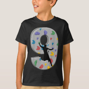 Camiseta Cumpleaños de escalador de 9 años Bouldering Climb