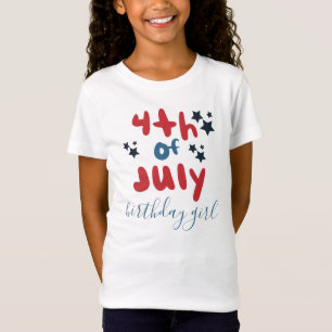 Camiseta Cumpleaños de estrellas del 4 de julio con letra a