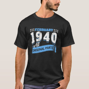 Camiseta Cumpleaños de febrero de 1940 con todas las piezas