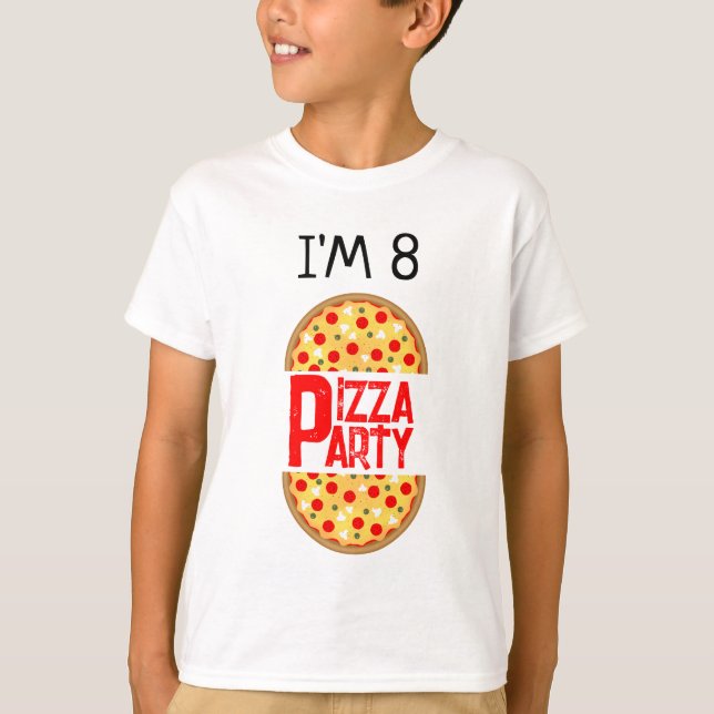 Camiseta cumpleaños de fiestas de pizza divertidos de Guay (Anverso)
