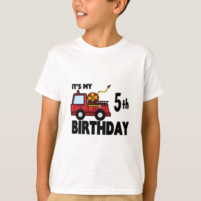 Camiseta Cumpleaños de FireTruck (Anverso)