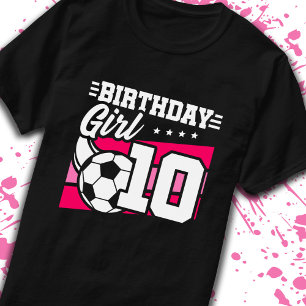 Camiseta Cumpleaños de Fútbol Chica de 10 años 10 cumpleaño